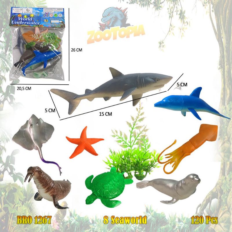 Mainan Binatang Laut Under Sea World Animal Bahan Karet BRO 1267 1331