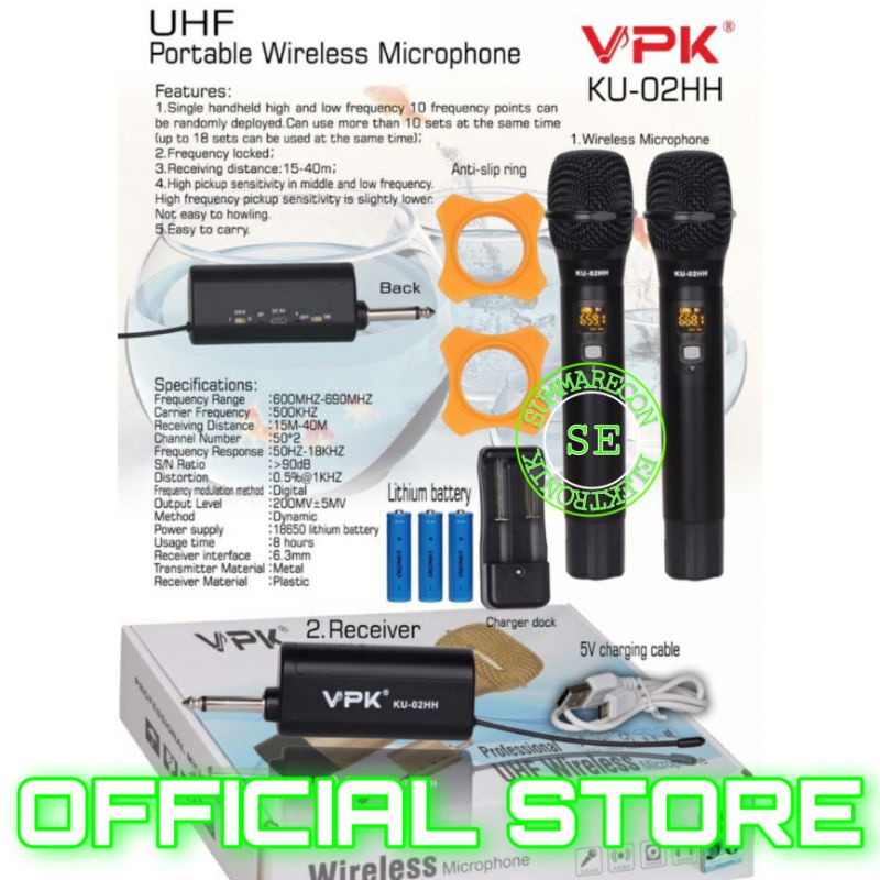 mic wireless original vpk ku 02hh microphone mic karaoke