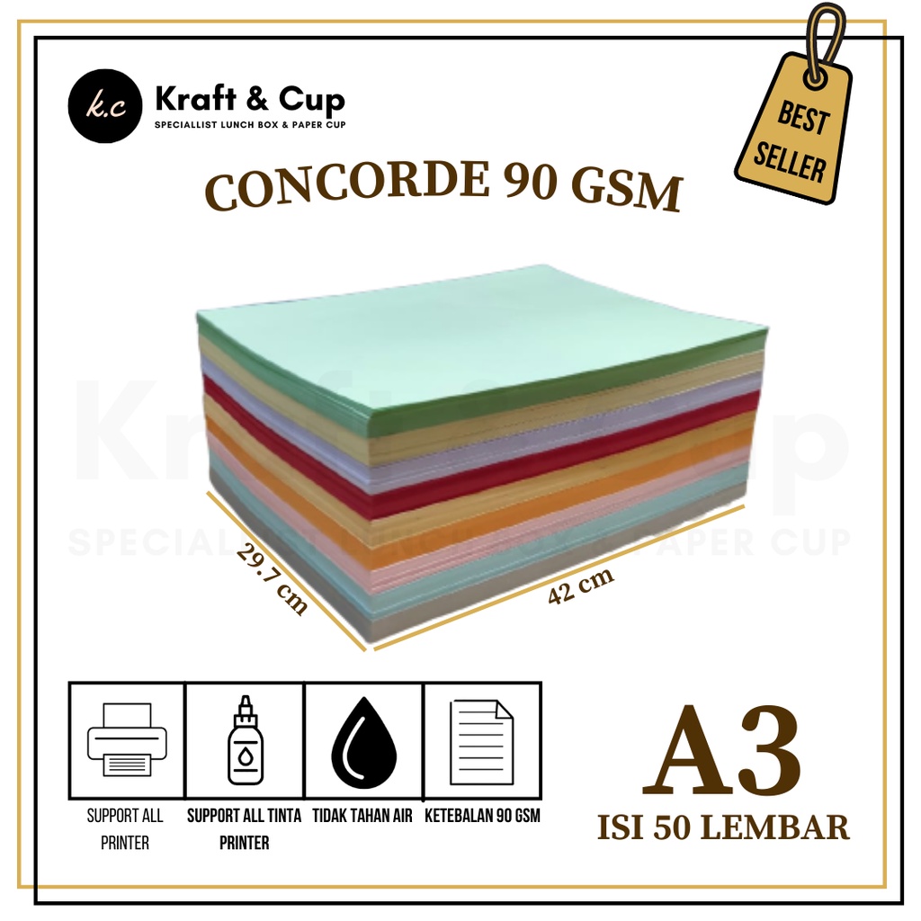 

Kertas Concorde A3 90gr isi 50 lembar / Concorde A3 90gr