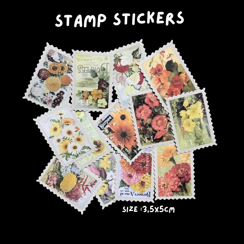 

20pcs Stamp Sticker || Aesthetic Deco Sticker Hias Bujo Journal Planner Diary Scrapbook Hadiah Gift Sticker DIY Jurnal Sticker Lucu Sticker INS Korea Sticker Hologram Sticker Perangko