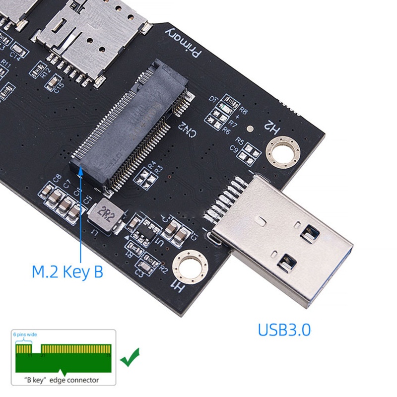 Btsg Untuk M.2 Untuk Kunci B Ke USB3.0 Dual Untuk NANO SIM Card Slot Adapter Untuk WLAN/LTE Sup