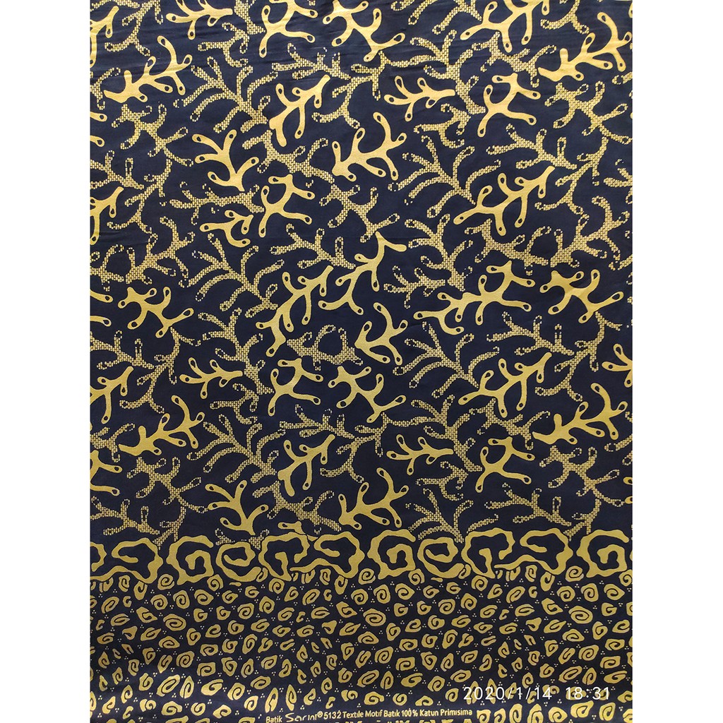 Kain Batik Katun Prada Sarini 5132 Akar Hitam Emas