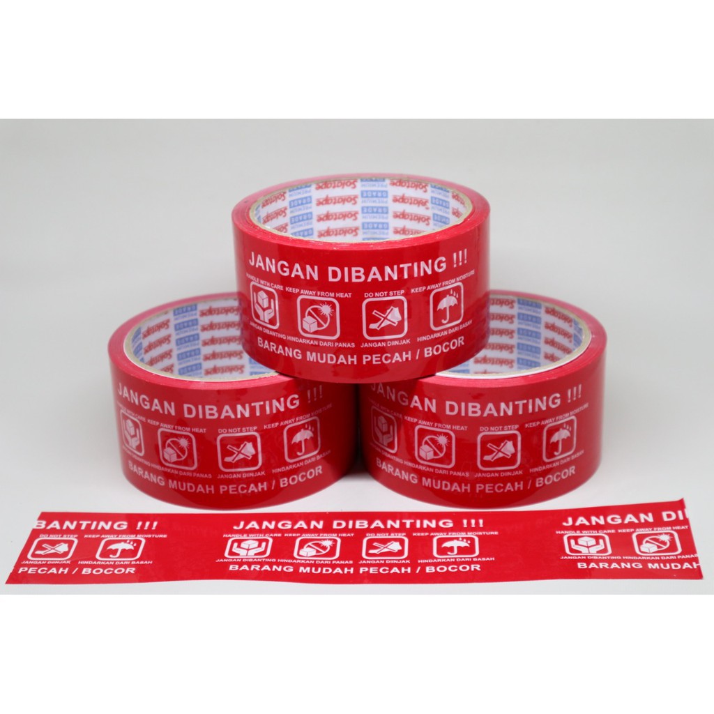 

LAKBAN FRAGILE / ISOLASI JANGAN DIBANTING / WARNA MERAH