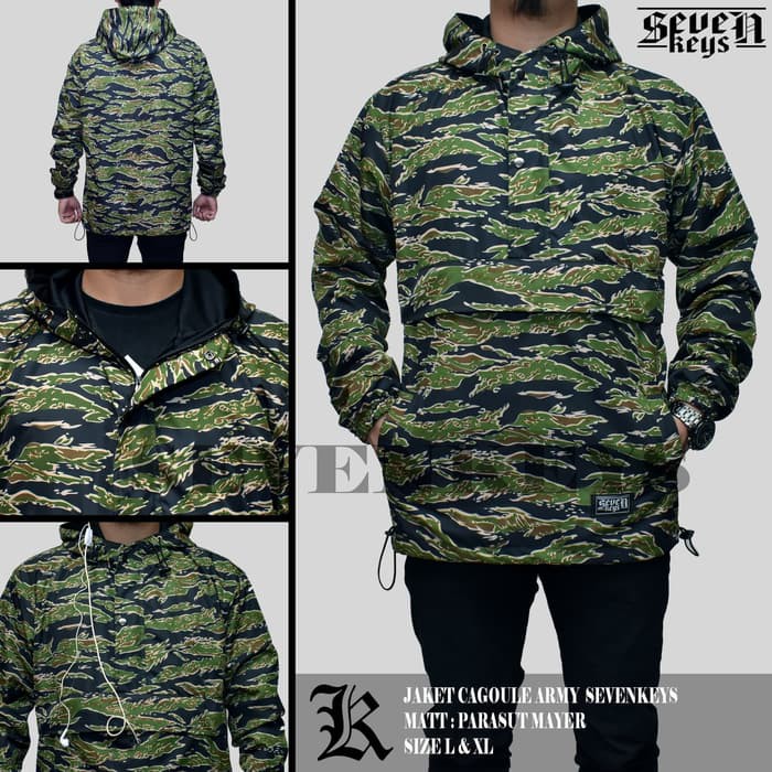 JAKET PRIA CAGOULE ARMY T T3N6 JAKET PRIA Trend Line ADIDAS Laki Laki Cowok Abu Hitam Merah Kom