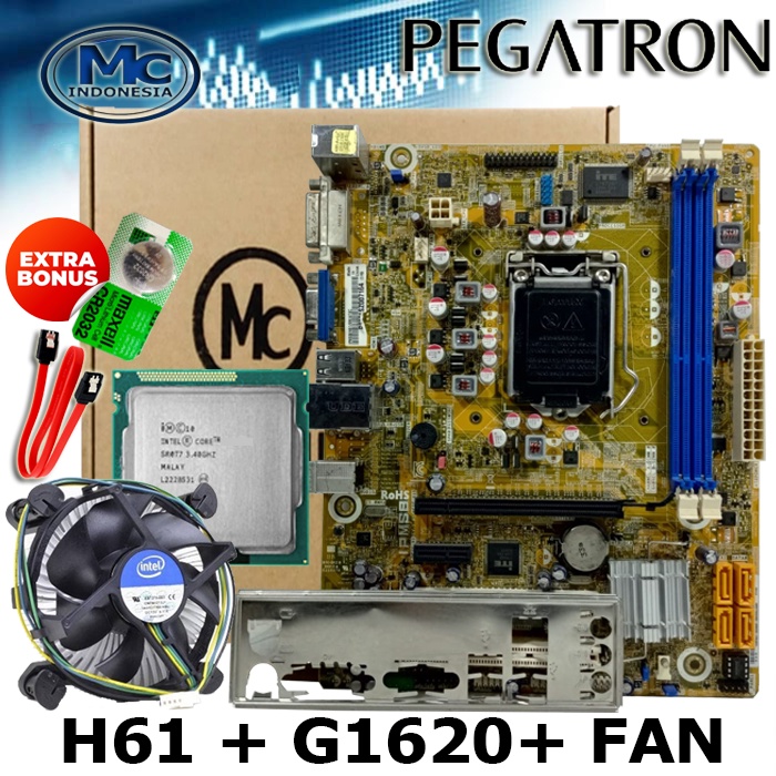 MAINBOARD MOBO MOTHERBOAD H61 LGA 1155 OEM + PROCESSOR G1620