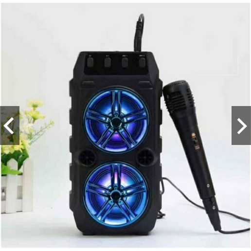 SPEAKER BLUETOOTH KARAOKE SQ 2008 PLUS MICROPHONE DOUBLE EXTRA STEREO BASS LED LAMP