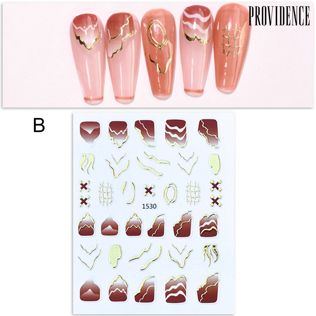 Providence Stiker Nail Art Ultra Tipis Anti Air Bahan PVC Bisa Dilepas Aneka Warna Untuk Salon