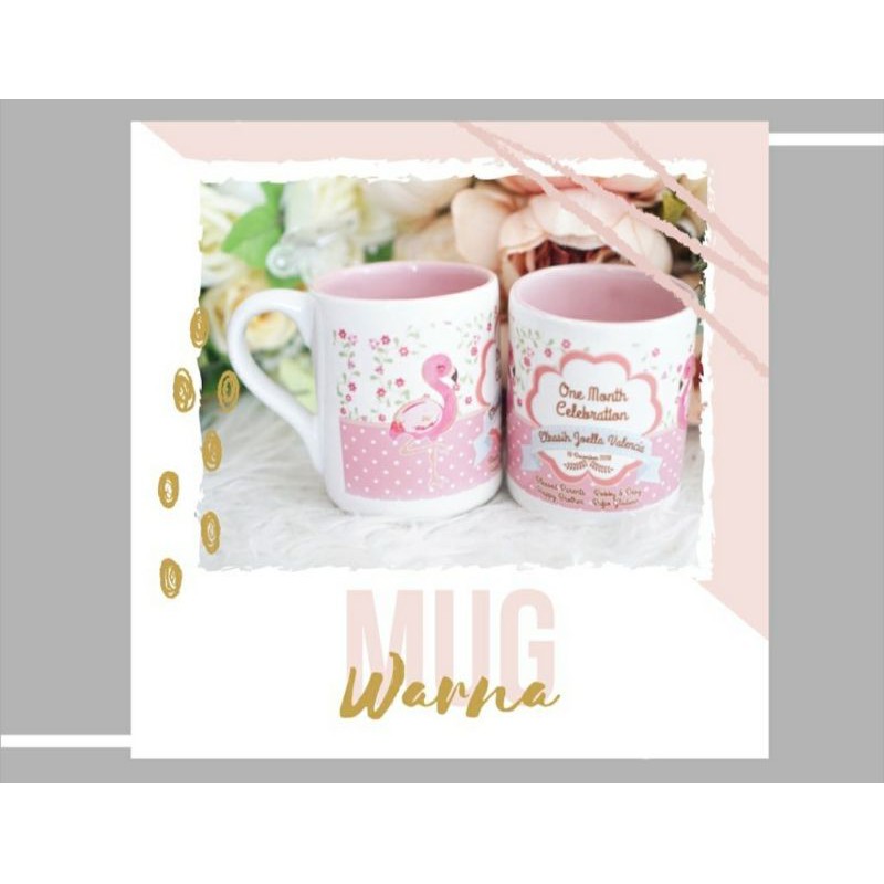 Mug warna/souvenir anak/lunch box/souvenir keramik/mug custom/souvenir surabaya/baby hampers