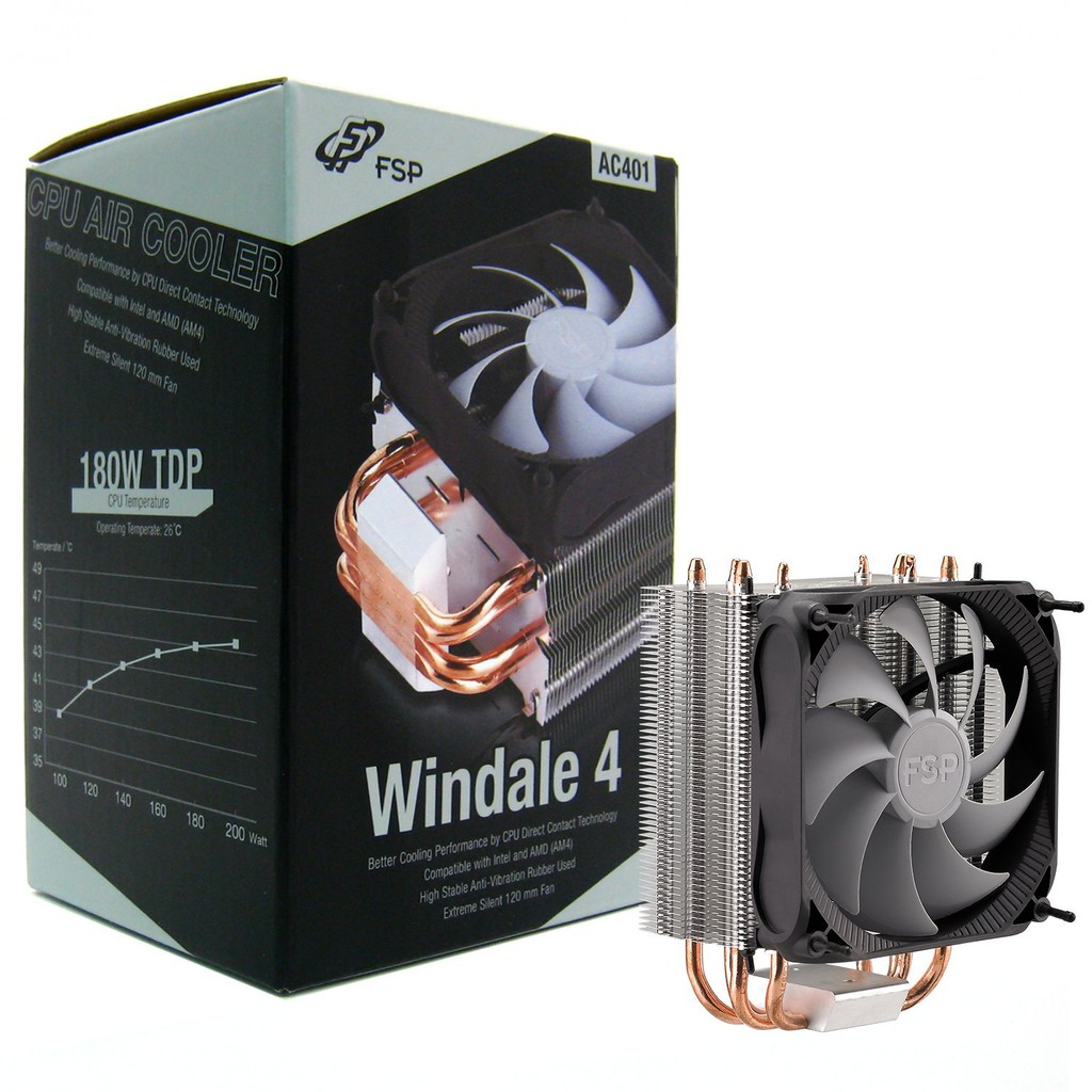 Fan Processor FSP Windale 4 AC401 CPU COOLER FSP bisa untuk INTEL dan AMD