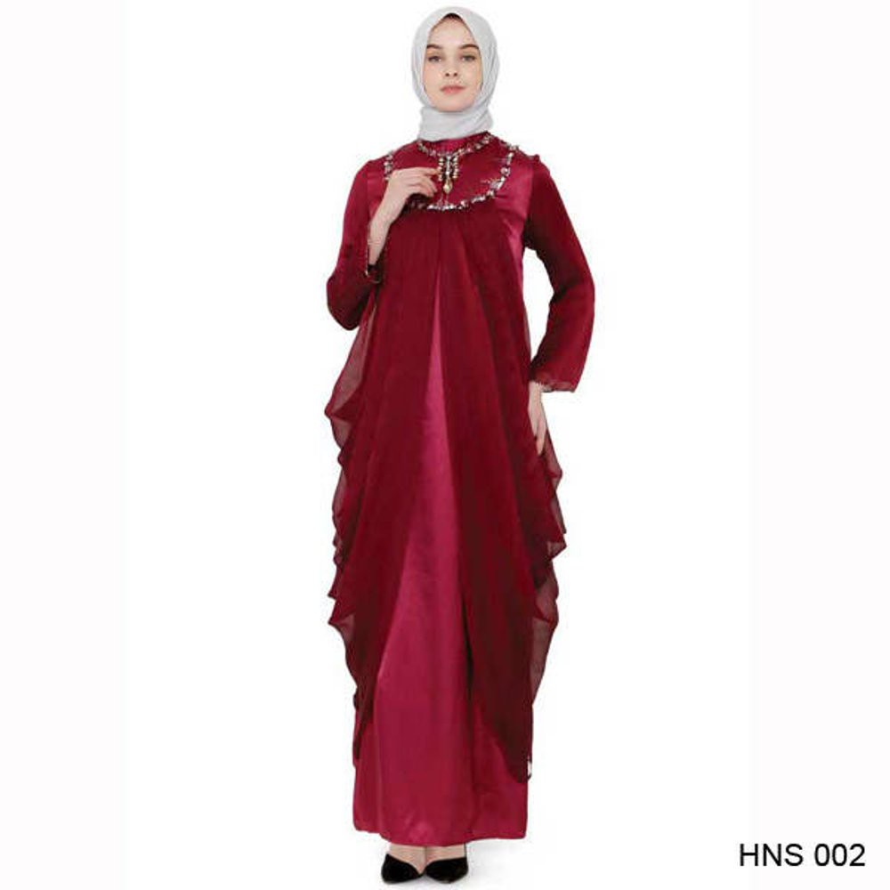 TERLARIS Baju Gamis Modern Untuk Pesta Warna Merah muslimah