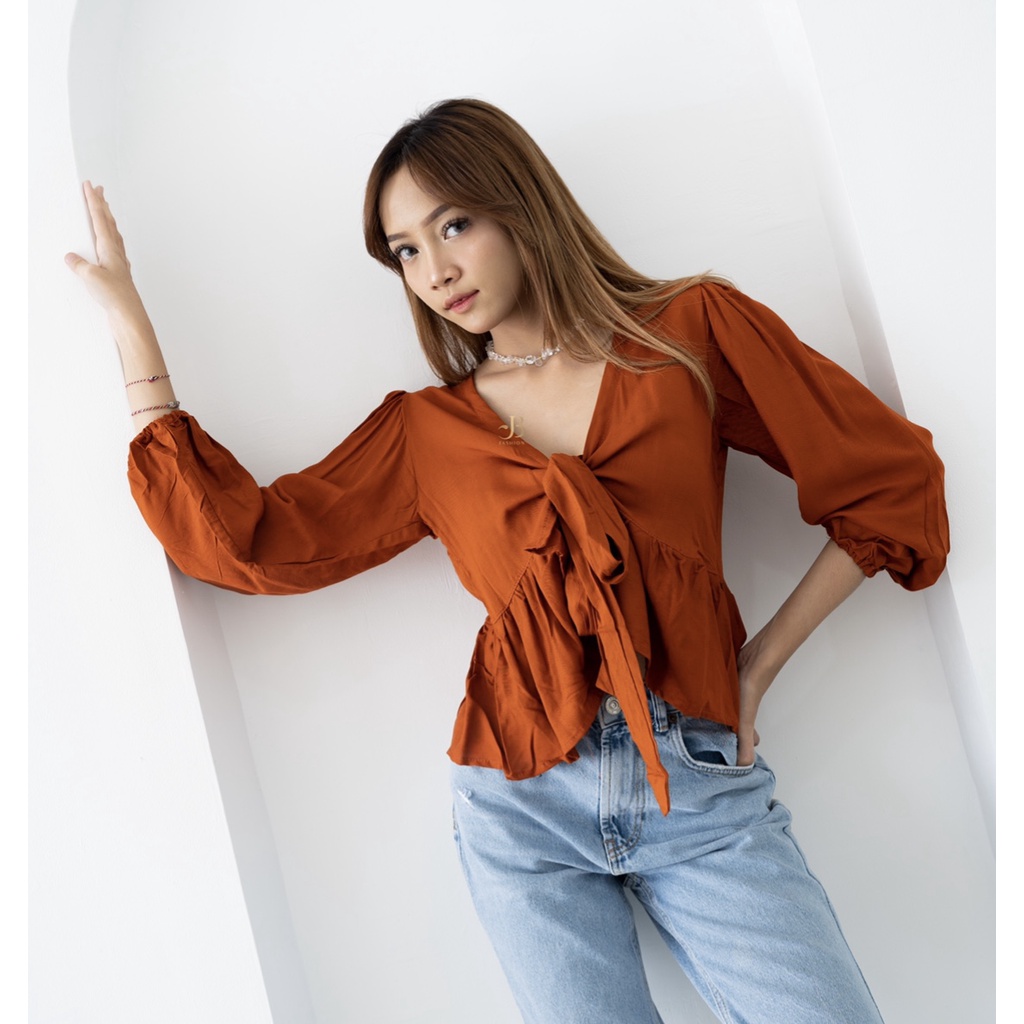 Atasan Maxi Top Lengan Panjang | Blouse | Top Blouse Lengan Panjang | Wrap top Rample