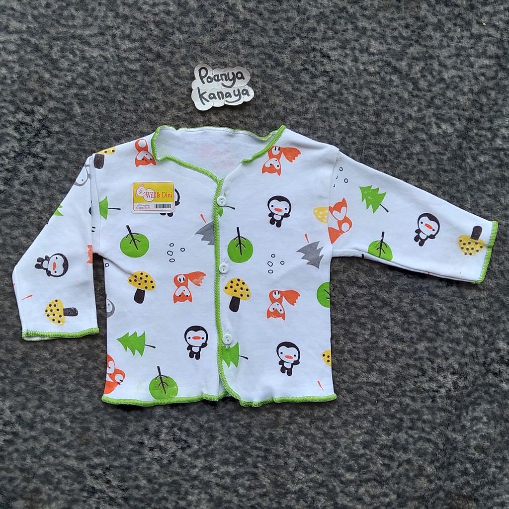 BB15 Baju Bayi Tangan Panjang Motif WD PINGUIN Newborn 0 - 3 Bulan-3