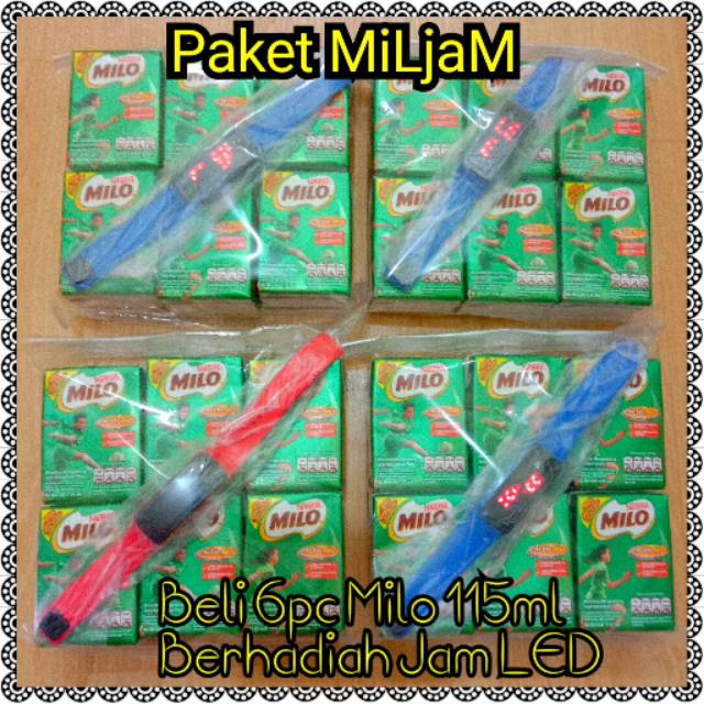 

Paket MiLJam (Milo Berhadiah Jam) Paket Milo 115ml (6pc) Berhadiah Jam LED Trendy.