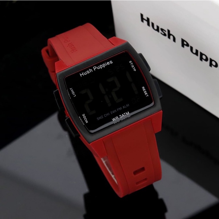 BISA COD✅Jam tangan pria wanita Digital Strap Karet tahan air Hush puppies