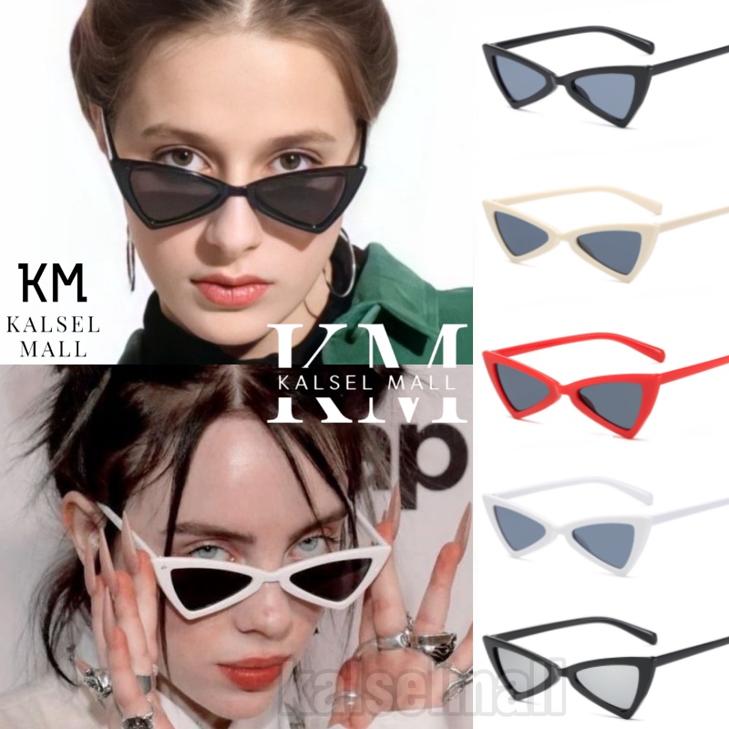 Kacamata Fashion  Wanita Model Korea Ulzzang Retro Cat eye Segitiga Kaca mata Import Kekinian Kacamata Hitam Wanita Retro Cat eye Segitiga Model Korea Ulzzang  Kcamata Cewek Lensa Hitam Segi Tiga Anti Silau Sinar Matahari UV Polarised Sunglasses KCH21