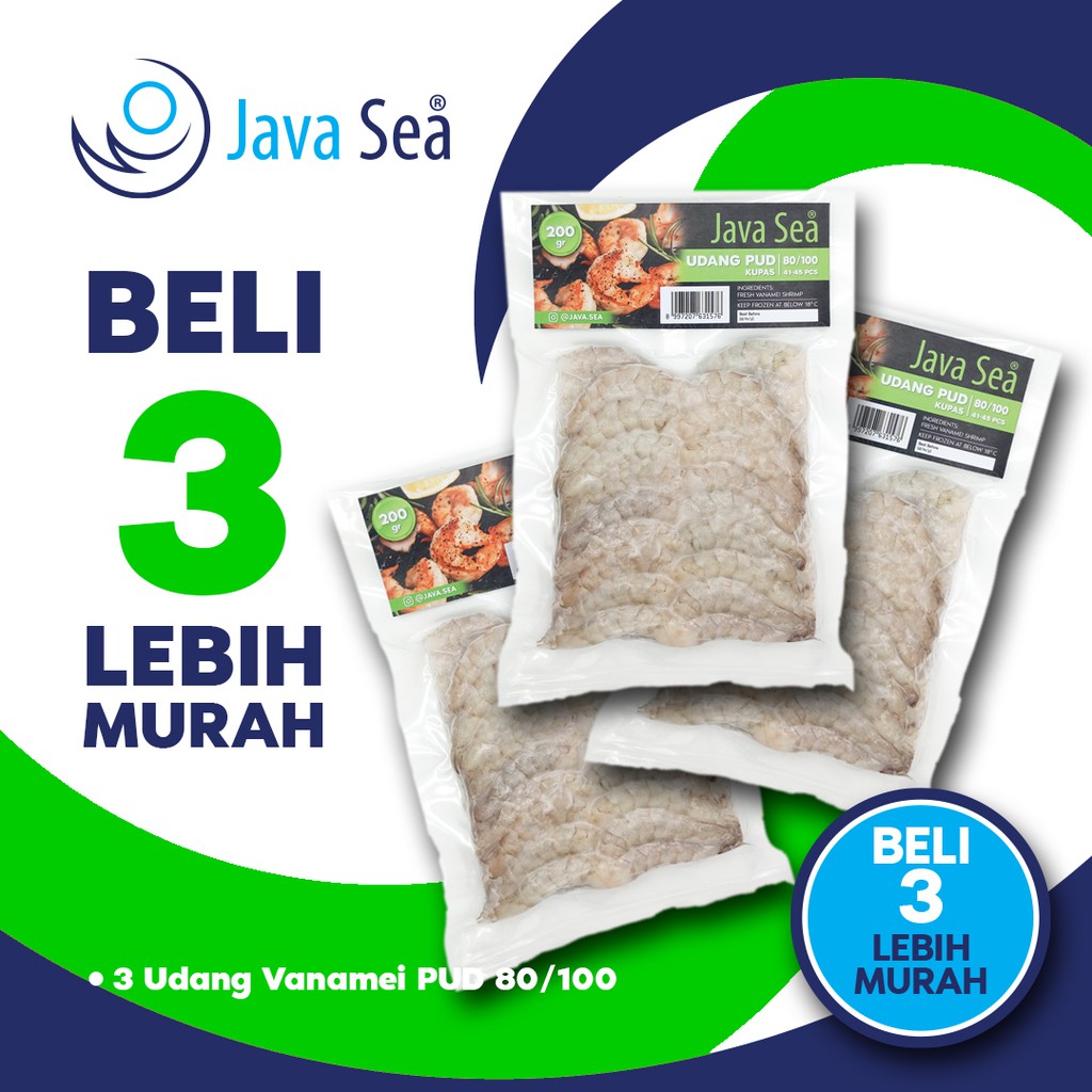 

BELI 3 LEBIH MURAH - Udang Vanamei Kupas PUD V 80/90