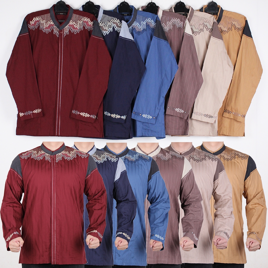 Baju Koko Muslim Pria Lengan Panjang Warna D | Shopee Indonesia