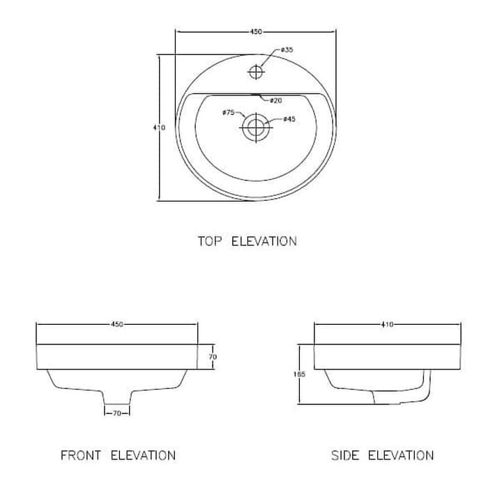 WASTAFEL WASHTAFEL WASSER SEMI INSERT BASIN WASSER BN 431 T