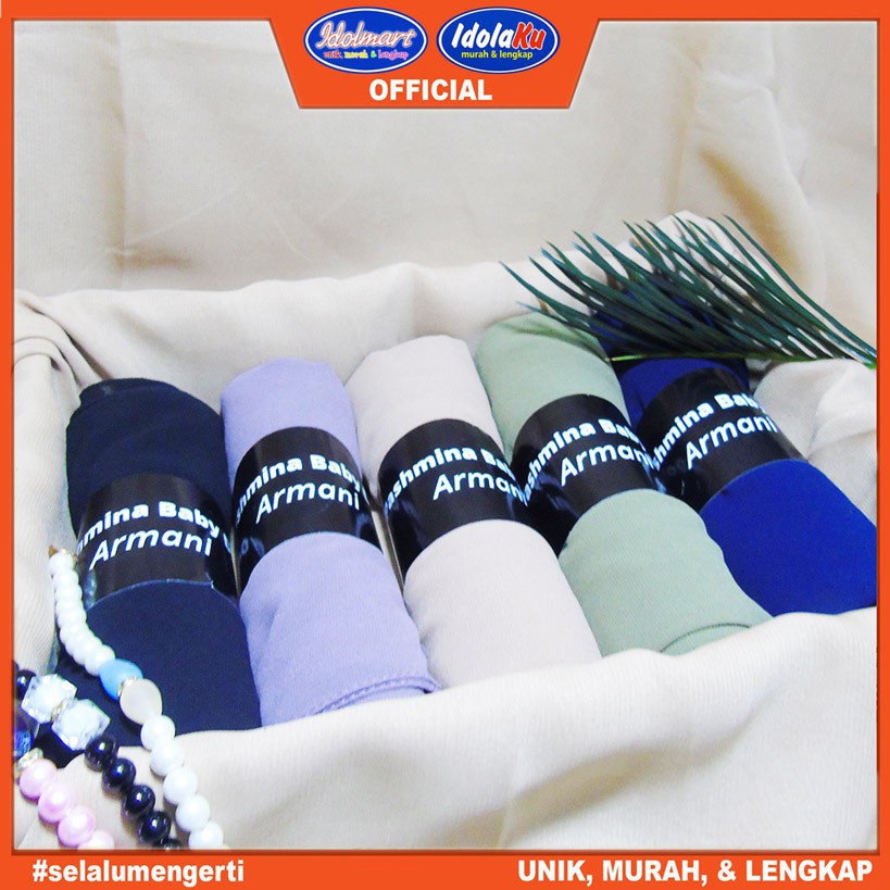 IDOLAKU Kerudung Umama Polos Pashmina Baby Doll / Pashmina Ceruty Baby Doll Hijab polos pashimna Umamma Scraf