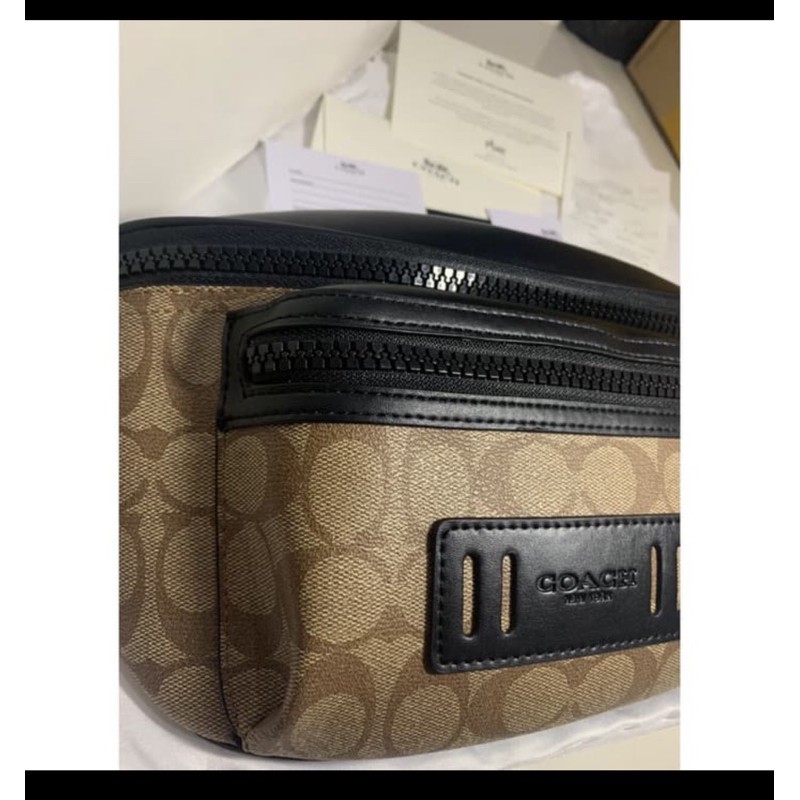 tas waistbag cowok pria coach signature terrain original
