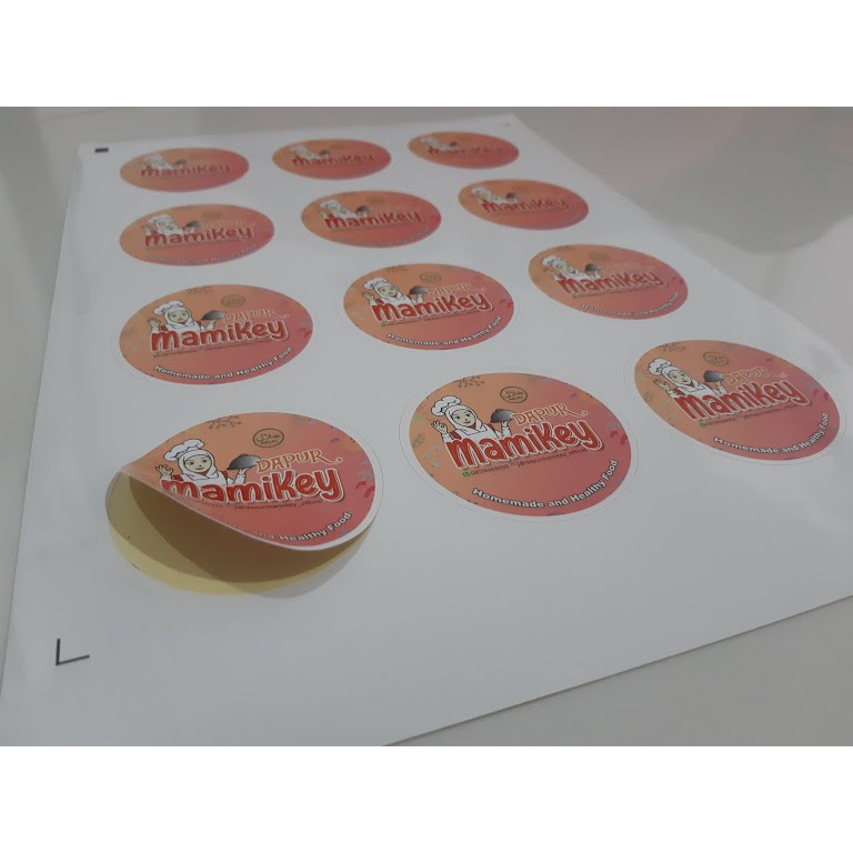 

CETAK KILAT STIKER LABEL KEMASAN bahan Cromo A3