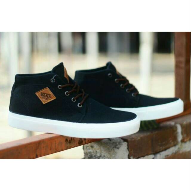  SEPATU  VANS  AUTHENTIC FULL BLACK HITAM  POLOS WHITE PUTIH  