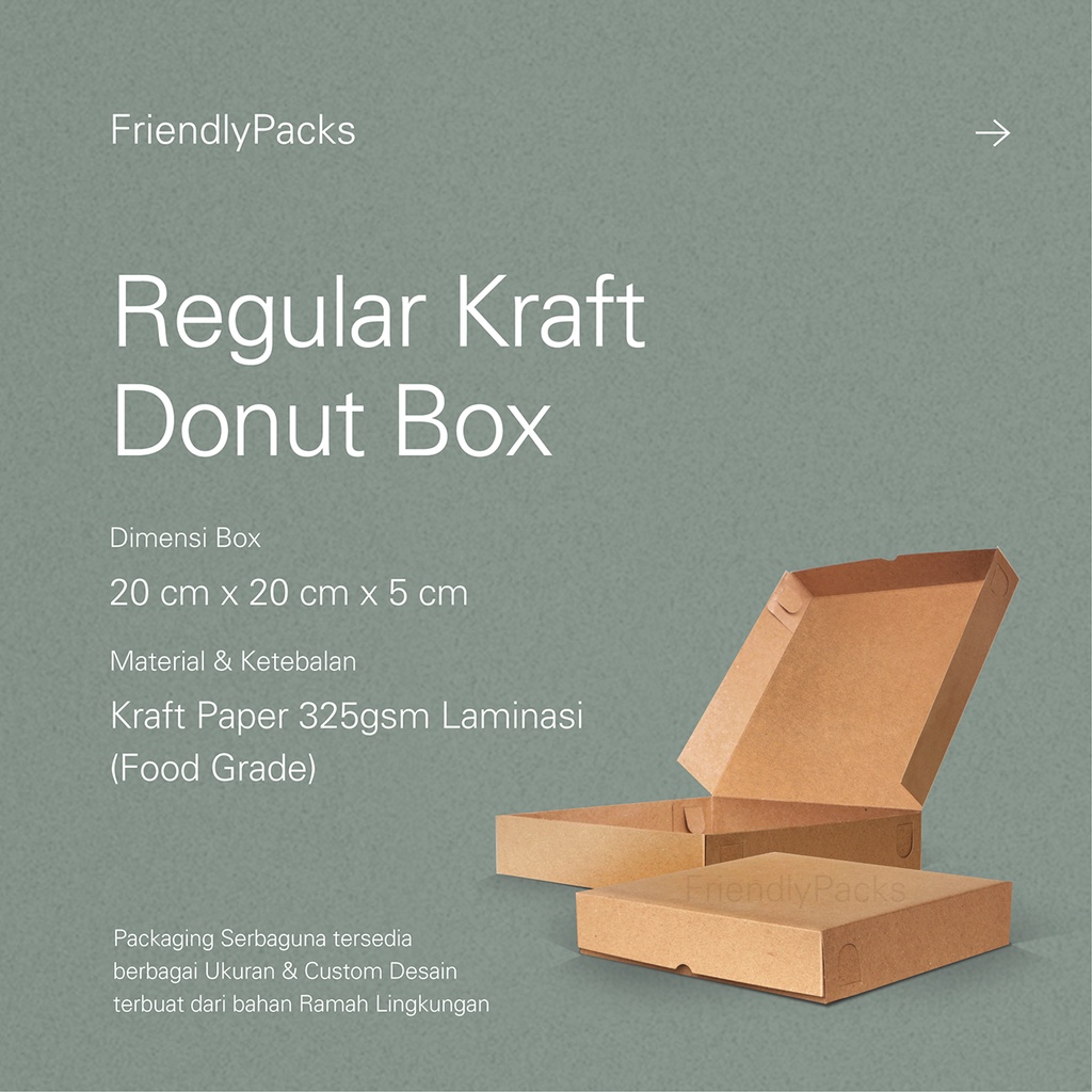 

Donut Box Packaging Kraft / Kotak Donut / Kemasan Dus Kue