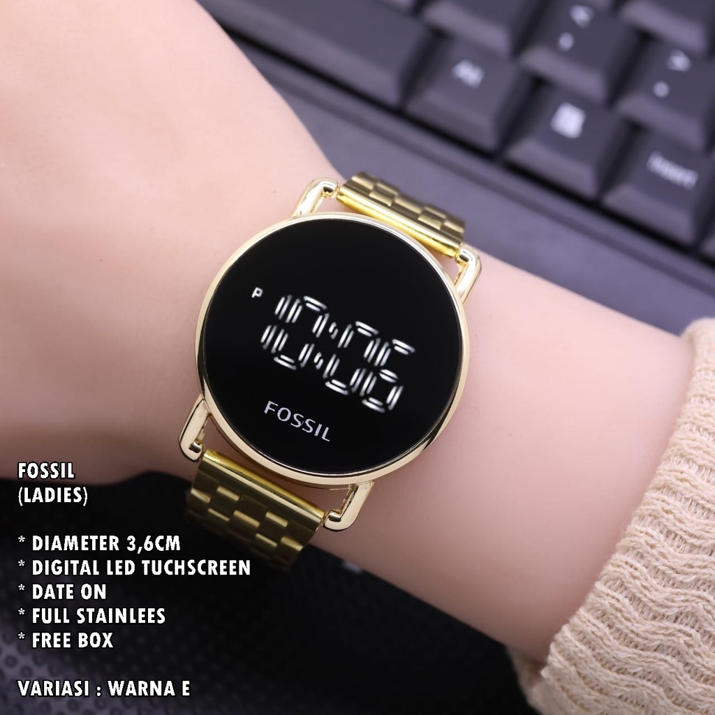 (BISA COD) JAM TANGAN FASHION WANITA LED TOUCHSCREEN RANTAI BULAT TANGGAL