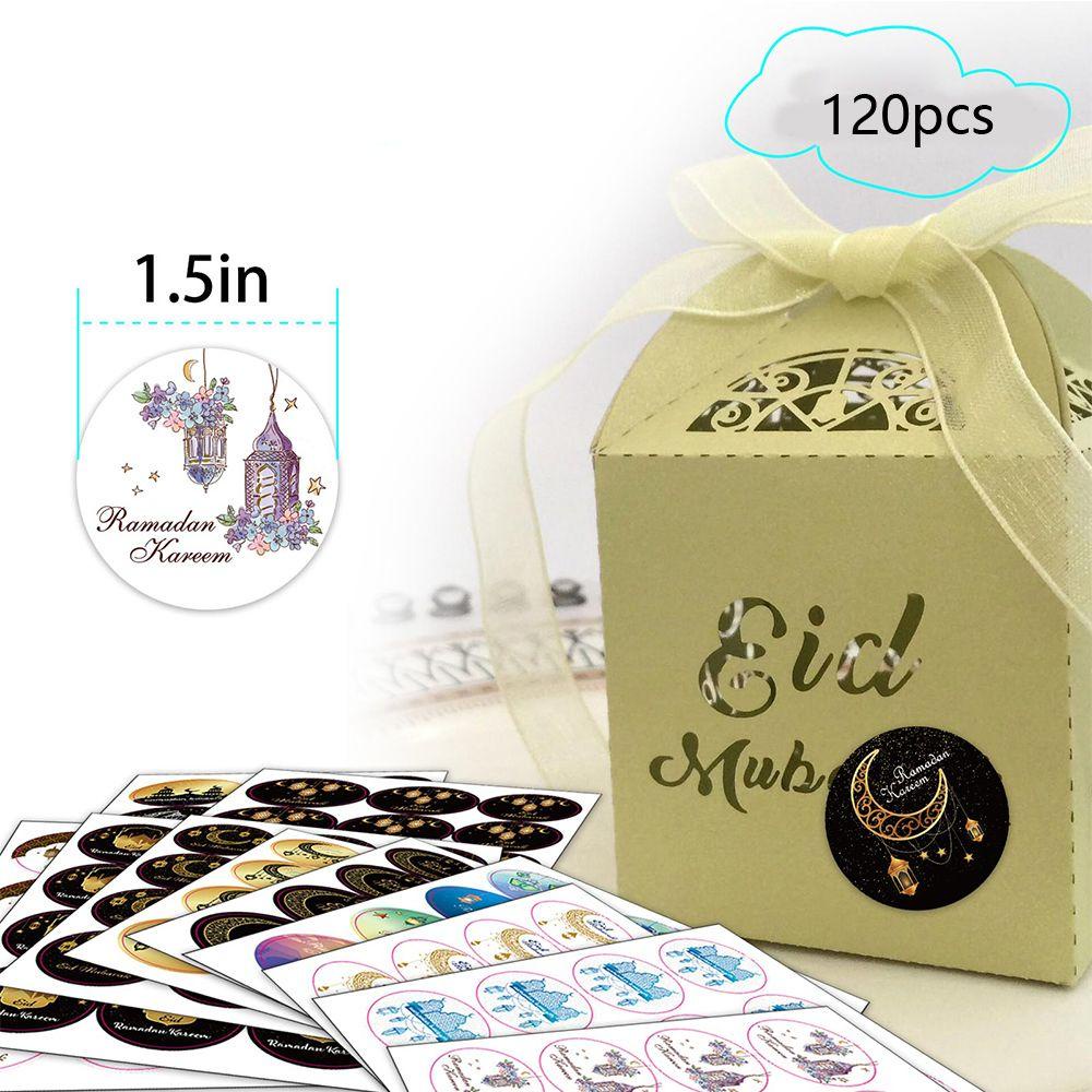 120pcs Stiker Label Eid Mubarak Untuk Ramadhan Muslim