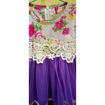 preloved set gamis lilac anak