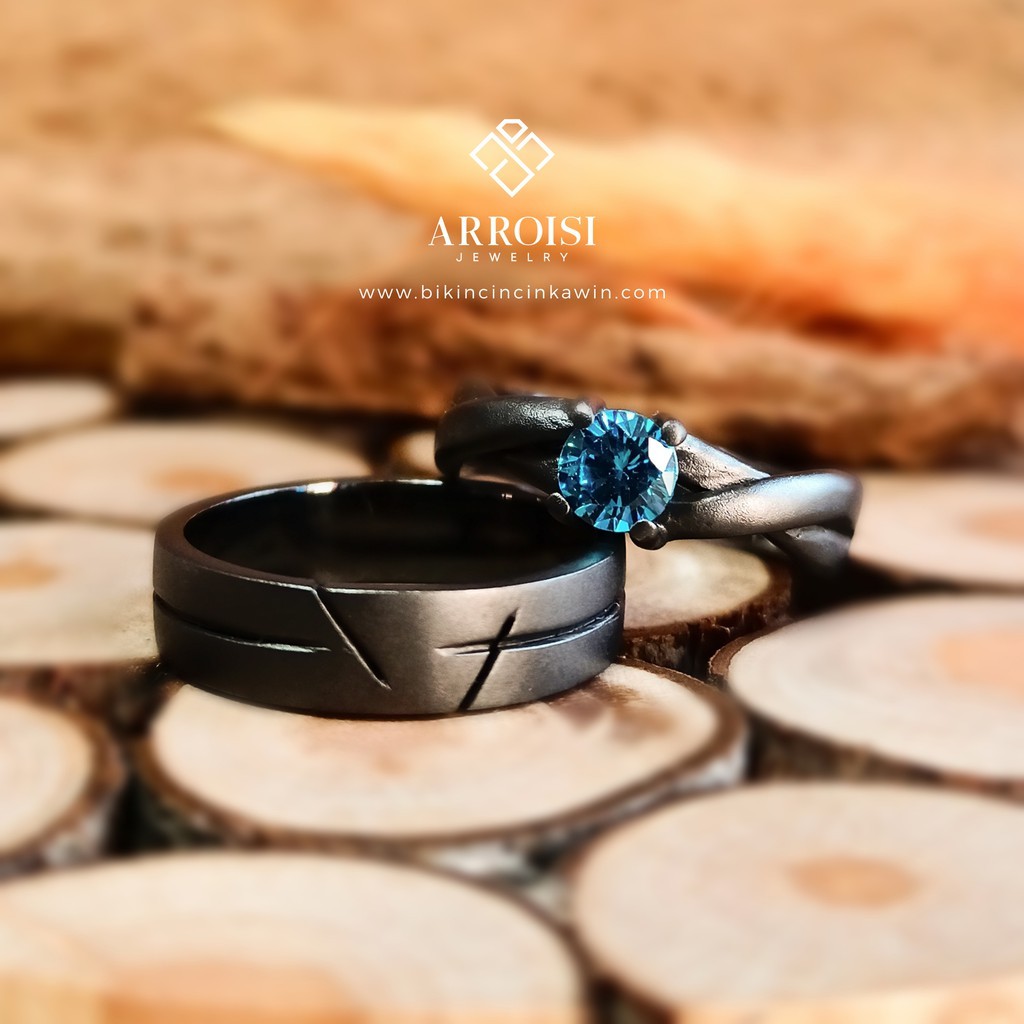 Cincin Couple Perak Hitam