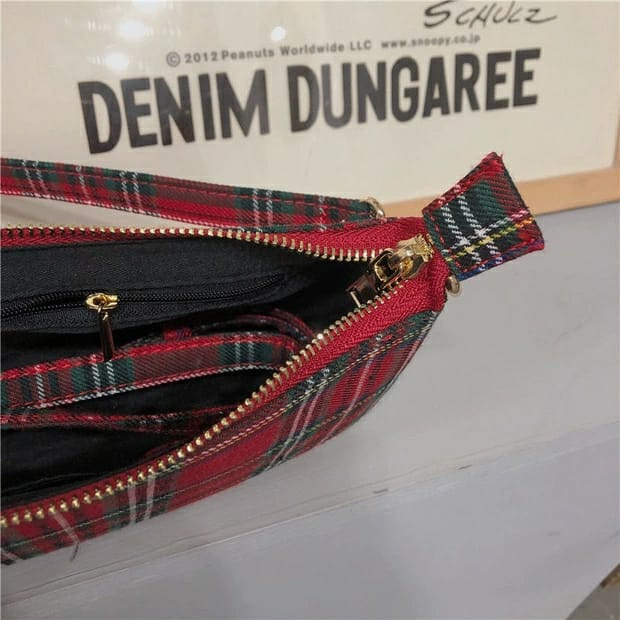 Shoulder Bag/ Tas Selempang Wanita Tartan Style Import8210#