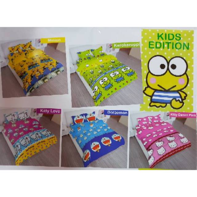 Bed cover lady rose barca barcelona chelsea m.u keroppi doraemon paris no.1 . Bedcover lady rose 180