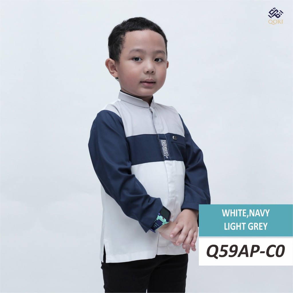 Baju Koko Anak QORI Q59AP Couple Ayah Lengan Panjang Ukuran S s/d XXXL