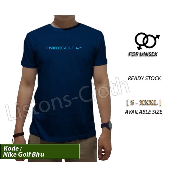 DI JUAL KAOS DISTRO NIKE GOLF BIRU NAVY BAJU BRANDED PRIA TSHIRT SPORT