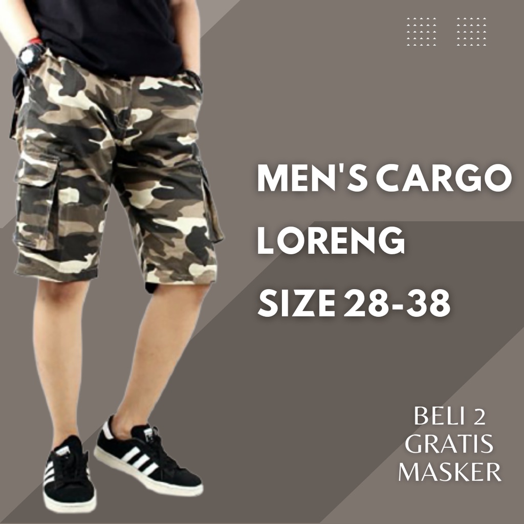 YANG LAGI HITS Celana Cargo Pendek Pria Army Loreng Celana Cargo Pendek Pria Kargo Pants Cowok Dewas