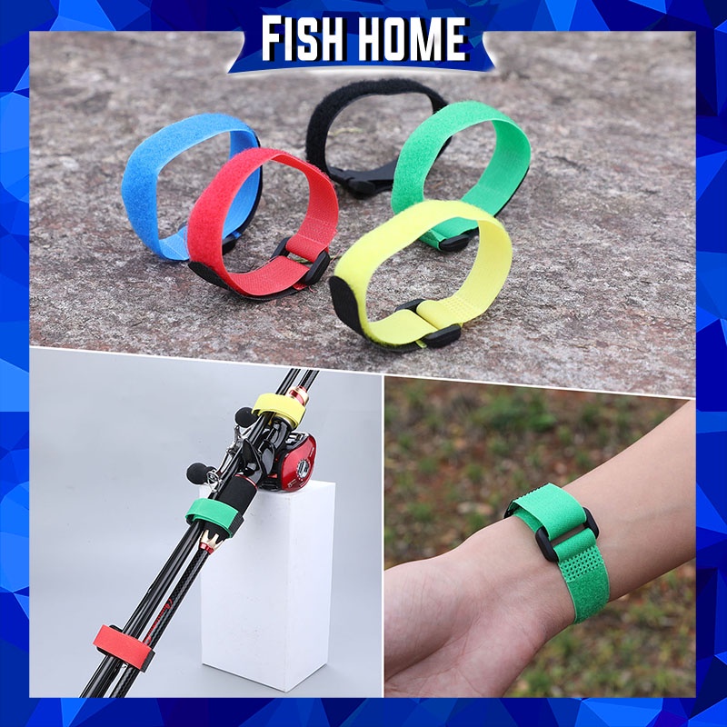 1 Pc Tali Pengikat Mengikat Pancing Portable strap untuk tiang Outdoor Fishing Belt 5 warna Fishing Rod Reel Line Strap Pengikat Tongkat Pancing Elastis Fish Tank Straps Gear