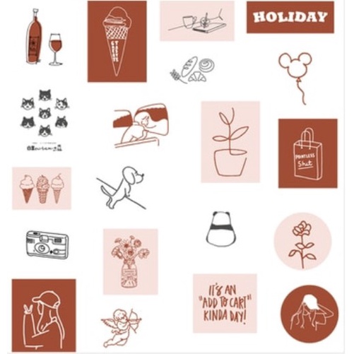 

Sticker Dekor DIY Red Color untuk Scrapbook, Jurnal (per 5pcs)