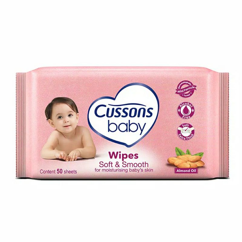 Cussons baby wipes / tissue basah bayi soft &amp; smooth 50sheet tissue bayi murah