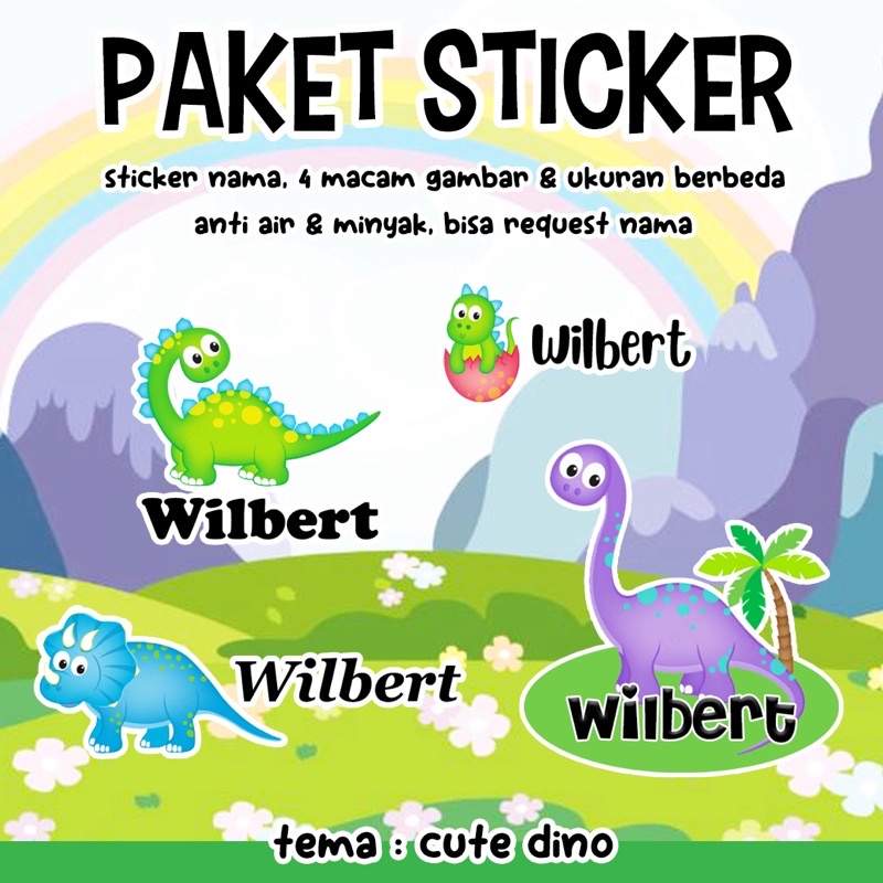

Stiker Nama Lucu 101 pcs Label Anti Air 100%