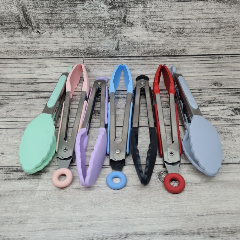 small mini silicone tongs 7inch / capit makanan / kue