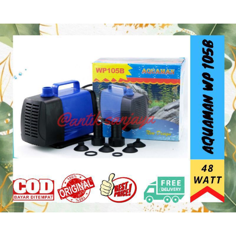 AQUAMAN WP 105 B Pompa Air Celup Aquarium Kolam AQUAMAN 105B Low Watt  Pompa Celup Kolam Ikan Aquari