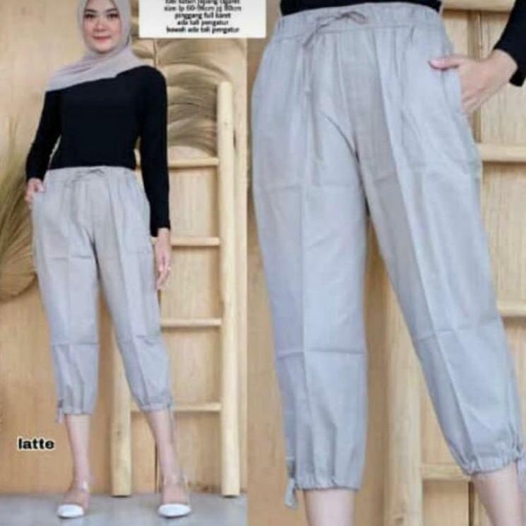 CML.27Jn22e– celana 7/8 zie baggy pants  chinos celana wanita celana korea kekinian celana katun pre