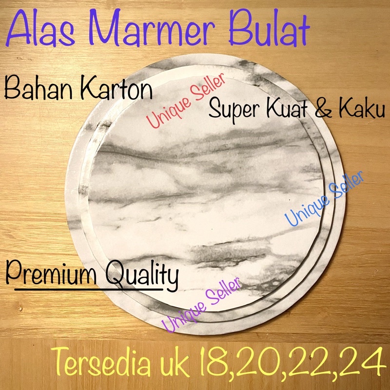 Alas Kue Tart Bulat Marble White / Alas Kue Tart Bundar Marmer Putih / Tatakan Kue Tart Bundar Motif Marmer / Tatakan Kue Tart Bulat Motif Marble / Cake Board Marble Putih / Cake Board Bulat Marmer Putih