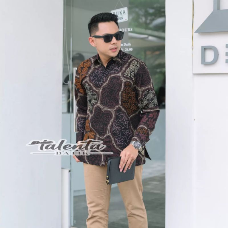 Baju Kemeja batik pria cowok cowo lengan panjang pendek pekalongan solo seragam keris premium BG27