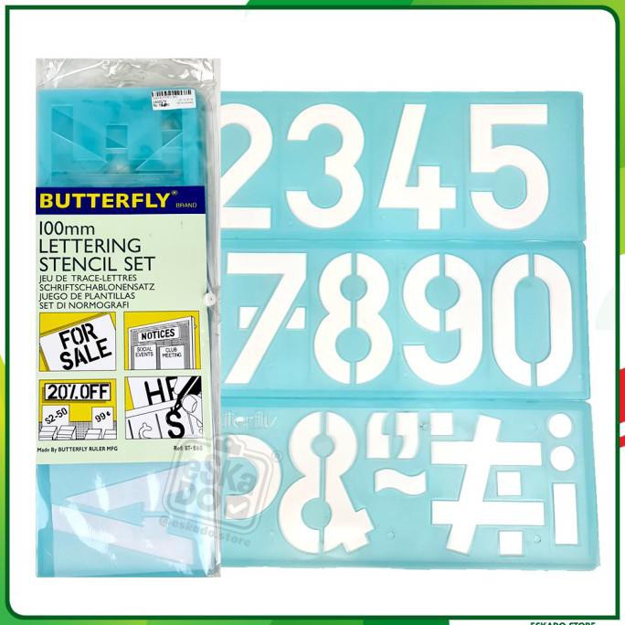 

(PERALATAN MENGGAMBAR) LETTERING STENCIL SET 100MM BUTTERFLY STENSIL CETAKAN HURUF ANGKA TERBARU