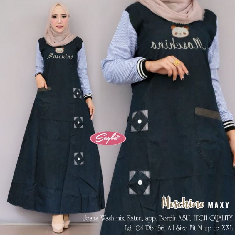 MOSCHINO MAXY (GAMIS/GAMIS DEWASA/GAMIS DENIM/JEANS)