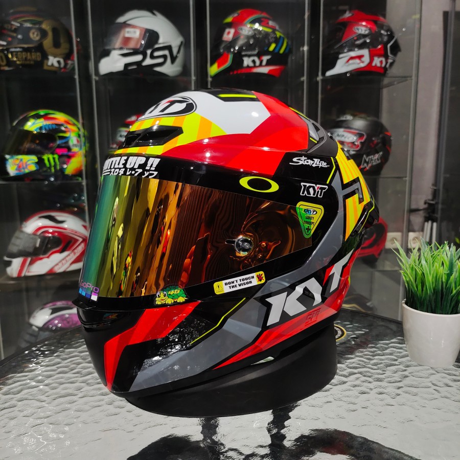 HELM KYT TT Course Jaume Masia Flux paket ganteng