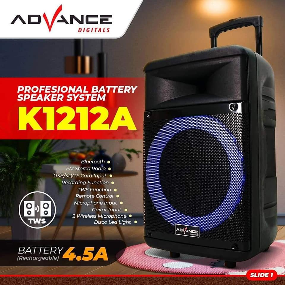 Jual SPEAKER BLUETOOTH ADVANCE K1512 A Speaker Portable 15 Inch FREE