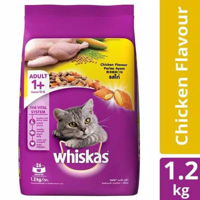 Whiskas Adult Chicken Flavour Cat Food 1,2 Kg Freshpack